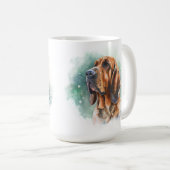 SCHNEE WINTER BLOODHOUND HUNDE-GESICHT KAFFEETASSE (VorderseiteRechts)