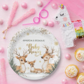 Schnee Winter Deer Baby Dusche Pappteller (Party)