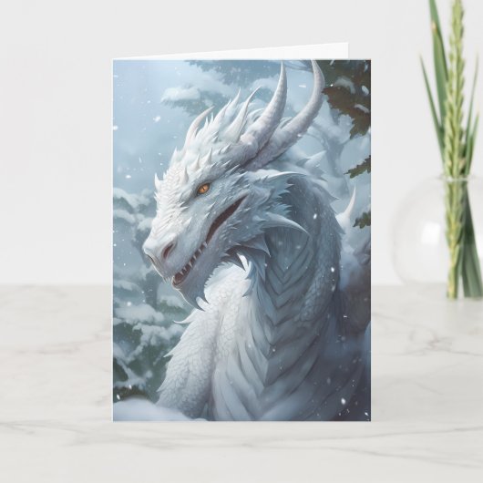 Schnee-Winter-Drache Karte (Vorderseite)