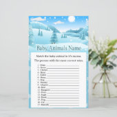 Schnee Winter Forest Baby Tiere Name Spiel (Stehend Vorderseite)