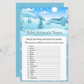 Schnee Winter Forest Baby Tiere Name Spiel (Vorne/Hinten)