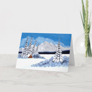 Schnee Winter Helle Gefaltete Grußkarte Dankeskarte