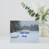 Schnee-Winter-Kabinen-Fieber-Party Einladungen (Stehend Vorderseite)