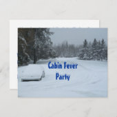 Schnee-Winter-Kabinen-Fieber-Party Einladungen (Vorne/Hinten)