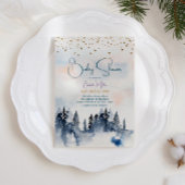 Schnee Winter Landschaft Boy Babydusche Einladung