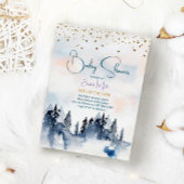 Schnee Winter Landschaft Boy Babydusche Einladung