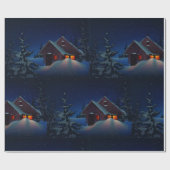 Schnee-Winter-Nachtwrapping Paper Geschenkpapier (Flach)