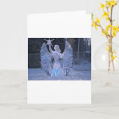 Schnee-Winter-Skulpturengel Christentums-Glaube Karte (Gelbe Blume)