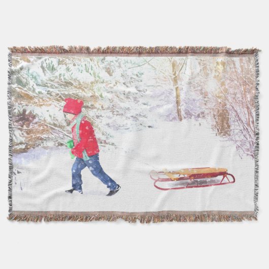 Schnee-Winter-Sommerferien Decke (Vorderseite)