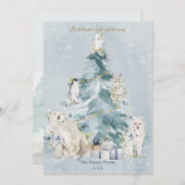 Schnee Winter Weihnachtsbaum Feiertagskarte (Vorne/Hinten)