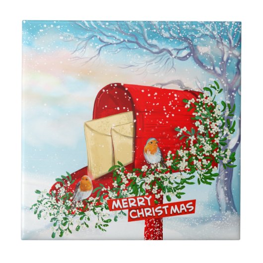 Schnee Winter Weihnachtsgeburten Geschenkboxen Fliese (Vorderseite)