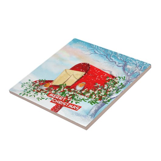 Schnee Winter Weihnachtsgeburten Geschenkboxen Fliese (Seite)