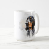 SCHNEE WINTERBLUE TICK COONHOUND HUNDE FACE KAFFEETASSE (VorderseiteRechts)