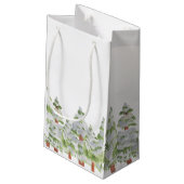 Schnee Winterpferde Weihnachtsgeschenk Kleine Geschenktüte (Rückseite Schrägansicht)