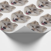 Schnee-Wolf-Skizze Geschenkpapier (Ecke)