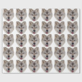 Schnee-Wolf-Skizze Geschenkpapier (Flach)