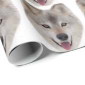 Schnee-Wolf-Skizze Geschenkpapier (Rolleneckpunkt)