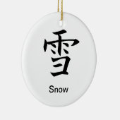 Schnee - Yuki - Kanji-Verzierung Keramikornament (Rechts)