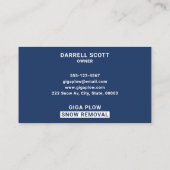 Schneeabbau: fette Typografie-Marine Visitenkarte (Rückseite)