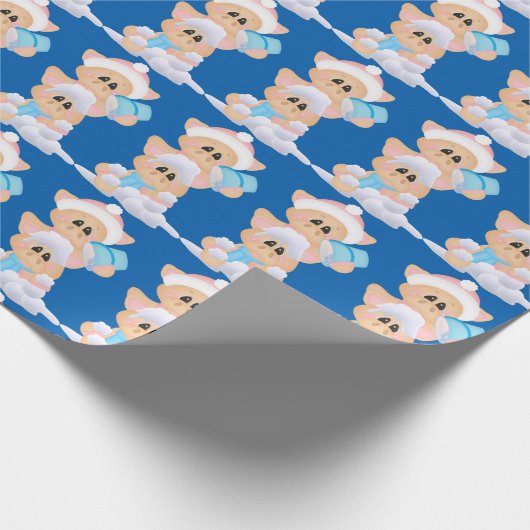 Schneeabdrücke aus gefliestem Weihnachtsgesteinpap Geschenkpapier (Ecke)