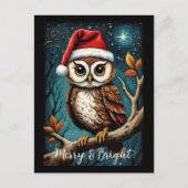 Schneeabend Niedlich Owl Frohe & Helle Weihnachten (Vorderseite)