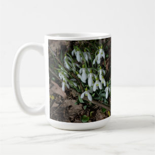Schneeabfälle sind die ersten Blume des Frühlings Kaffeetasse