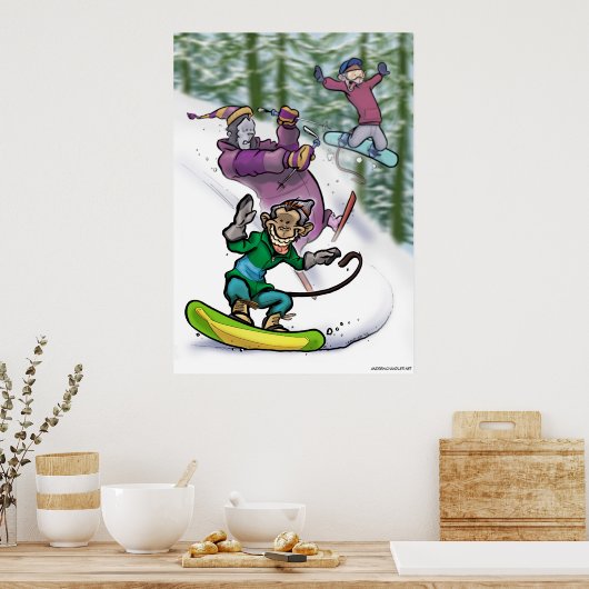 Schneeaffen Poster (Küche)