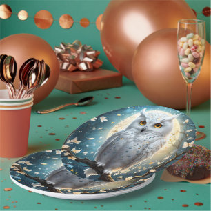 Schneeauge und Mond mit Spargel, Pappteller
