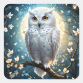 Schneeauge und Mond mit Spargel, Quadratischer Aufkleber (Vorderseite)