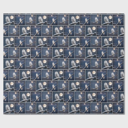 Schneeaugen auf Baumzweigen Geschenkpapier (Flach)