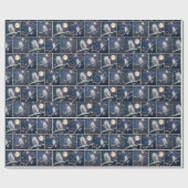 Schneeaugen in Schneeflocken Geschenkpapier (Flach)