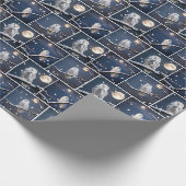 Schneeaugen in Schneeflocken Geschenkpapier (Ecke)