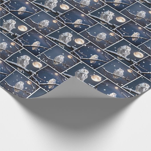 Schneeaugen in Schneeflocken Geschenkpapier (Ecke)