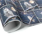 Schneeaugen in Schneeflocken Geschenkpapier (Rolleneckpunkt)