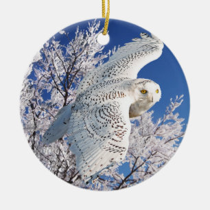 Schneeaul Keramik Ornament
