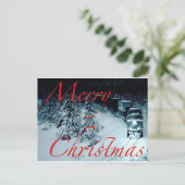 Schneeausbildung nachts frohe Weihnachten (Stehend Vorderseite)