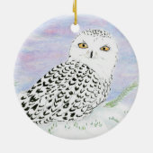 Schneeauschale im Winter Sonnenuntergang Farbstift Keramik Ornament (Hinten)