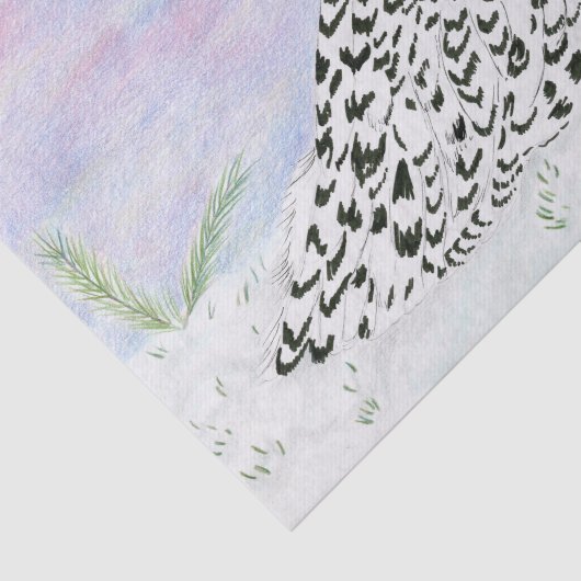 Schneeauschale im Winter Sonnenuntergang Farbstift Seidenpapier (Ausschnitt)