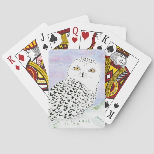 Schneeauschale im Winter Sonnenuntergang Farbstift Spielkarten (Rückseite)