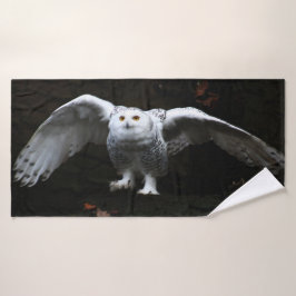 Schneeauschale mit offenen Flügeln btcna Badhandtuch Set