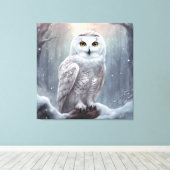 Schneeauschale - Premium Wrapped Canvas (Glanz) Leinwanddruck (Insitu (Holzboden))