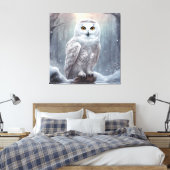 Schneeauschale - Premium Wrapped Canvas (Glanz) Leinwanddruck (Insitu (Schlafzimmer))