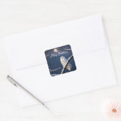 Schneeauschale Quadratischer Aufkleber (Umschlag)