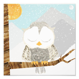 Schneeauscheln in einem Baum Fotodruck