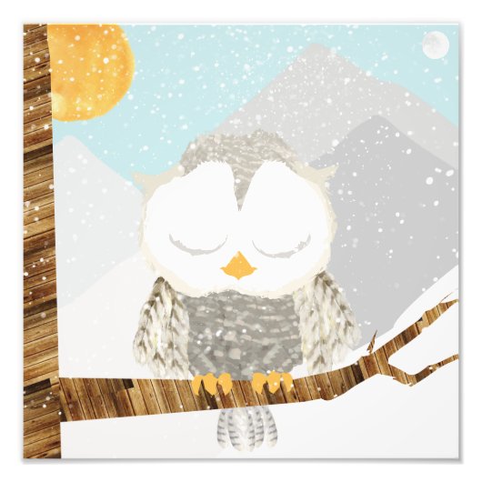 Schneeauscheln in einem Baum Fotodruck (Vorne)