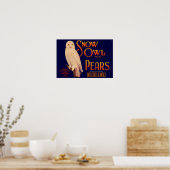 Schneeauulinge Birnen der 30er Jahre Obstkartenmar Poster (Küche)