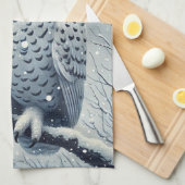 Schneeauwl auf der verschneiten Zweigstelle aufget Geschirrtuch (Viertel Falte)