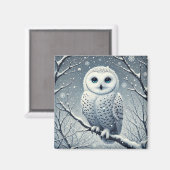 Schneeauwl auf der verschneiten Zweigstelle aufget Magnet (Vorderseite/Rückseite)