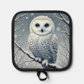 Schneeauwl auf der verschneiten Zweigstelle aufget Topflappen (Vorderseite)