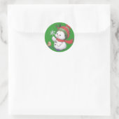 Schneebaby Runder Aufkleber (Tasche)
